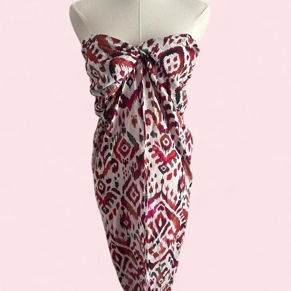 Zara red and white strapless